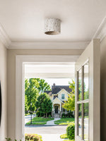Load image into Gallery viewer, Cylindrical Travertine Lamp - LED Wabi Sabi Ceiling Light for Modern Homes