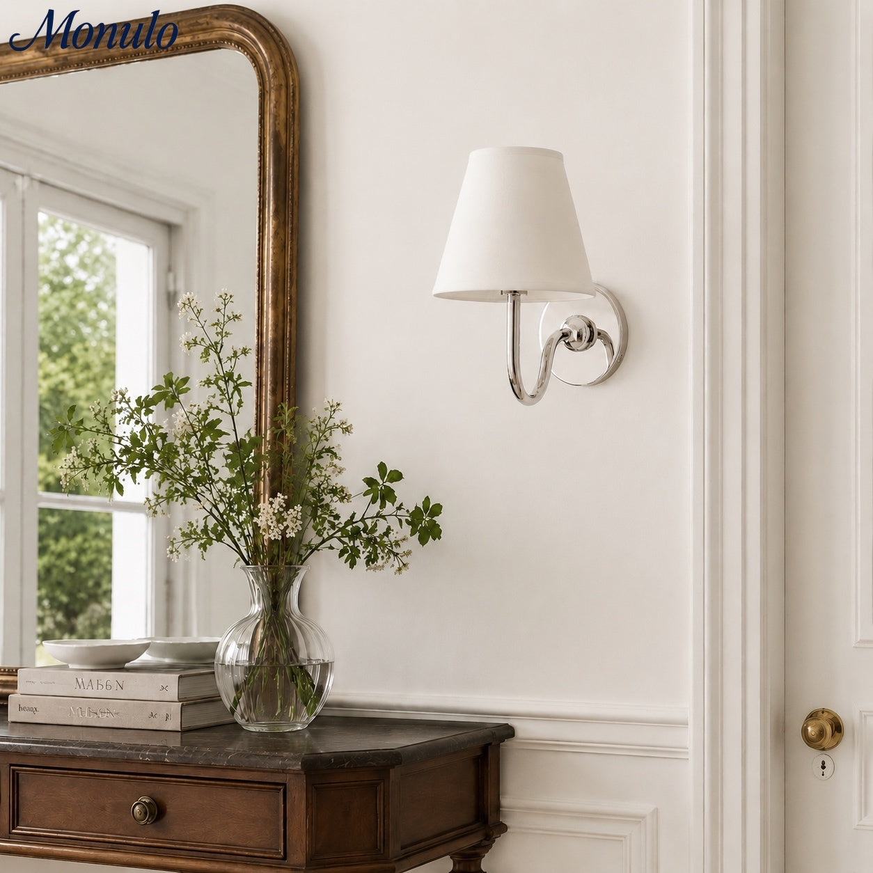 Luvora Fabric Shade Wall Sconce with Drum Shade - Classic Pleated Sconce Light