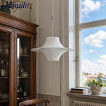 Load image into Gallery viewer, Saebery UFO Pendant Light - White Metal and Acrylic Saucer Pendant Lamp for Bedroom and Dining Room