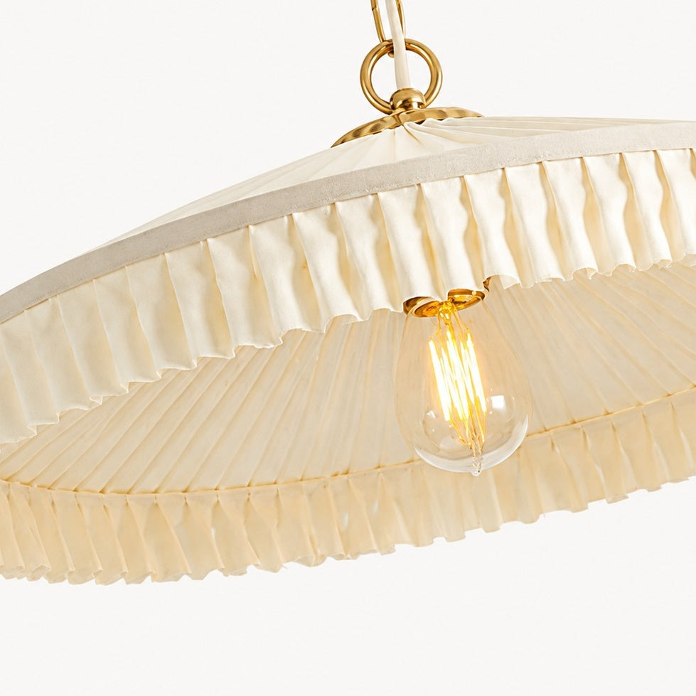 Lámpara colgante Elumina con pantalla de seda plisada elegante – Lámpara colgante de estilo Mid-Century para comedor