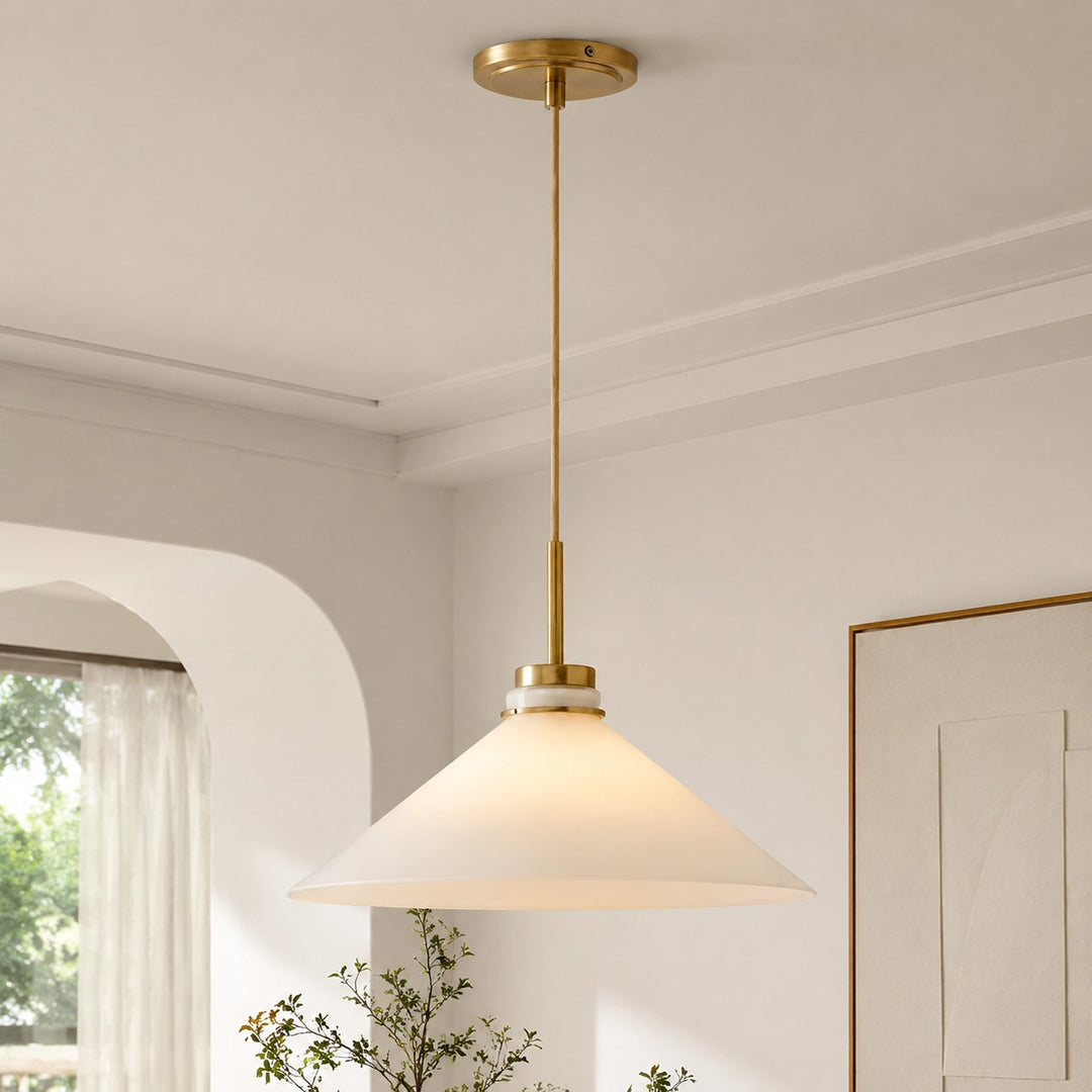 Aurenza Modern Farmhouse Kegelförmige Pendelleuchte – Dimmbares Küchen- und Eingangsbeleuchtung