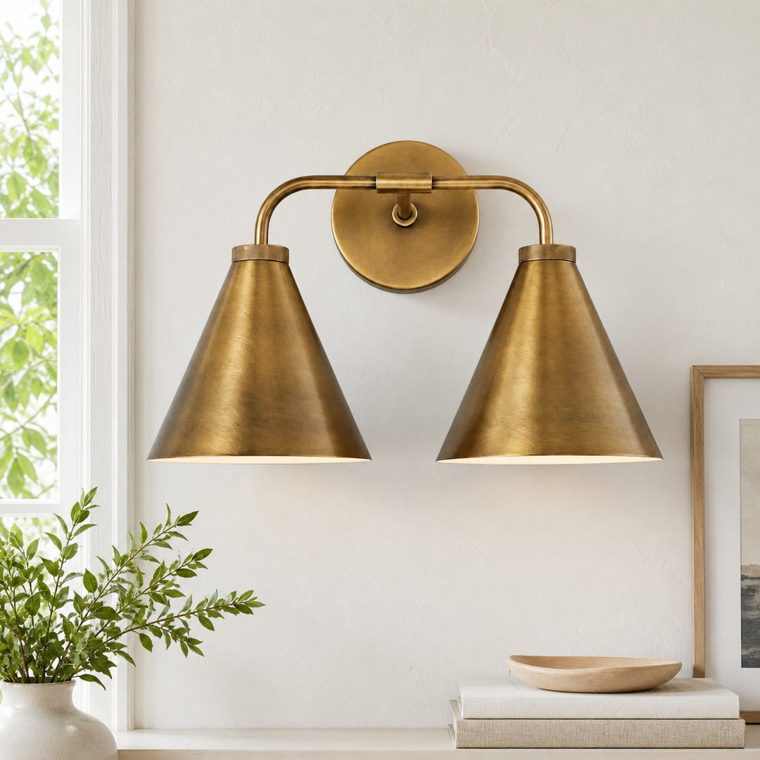 Conique Metall Kegelförmige Wandleuchte – Schwarzes oder Messing Kegelförmiges Retro-Design