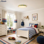 Bild in Gallery-Viewer laden, Saebery Modulo Stripe Aufputz-Deckenleuchte – Runde gestreifte Metall- und Acryl-LED-Leuchte für Schlafzimmer und Flur
