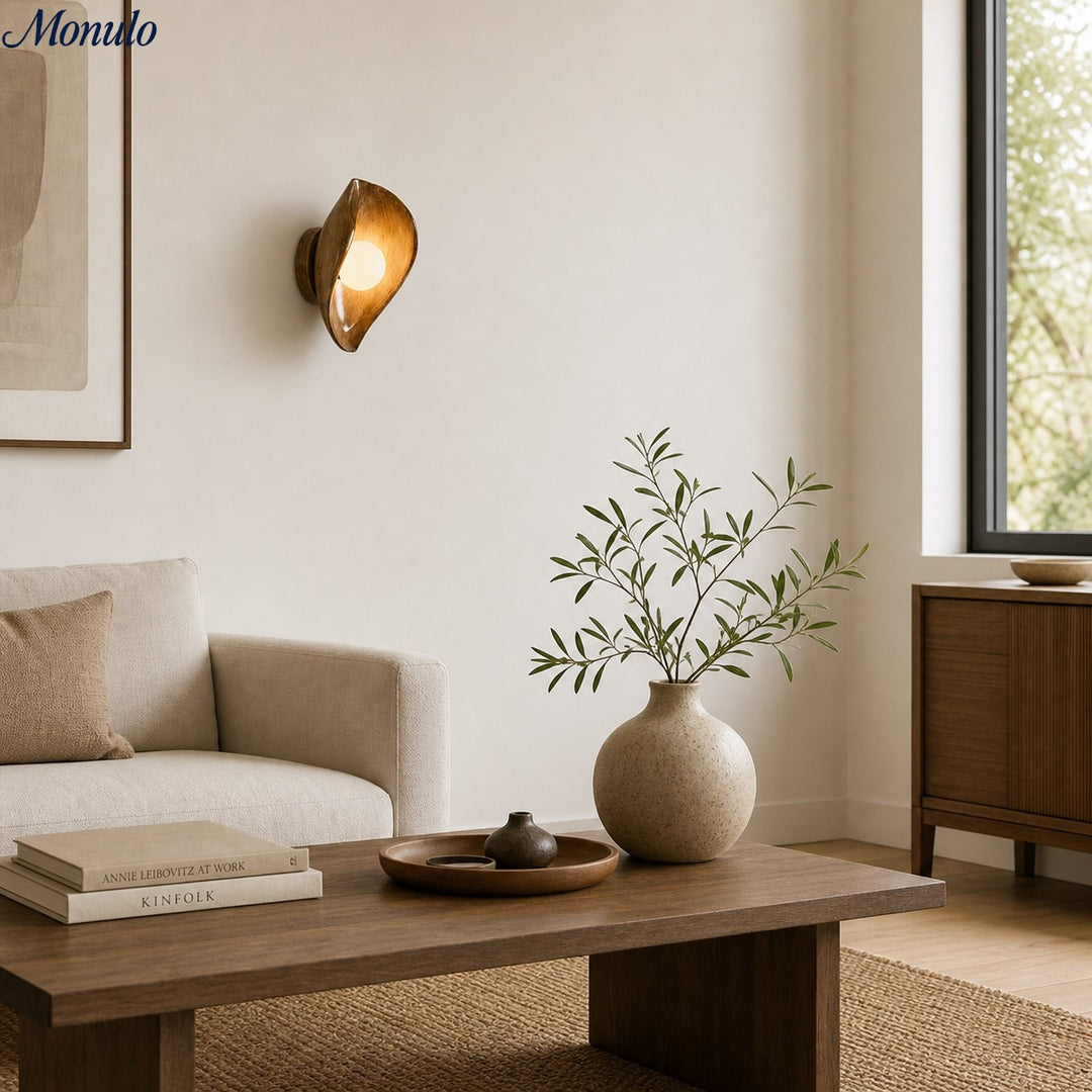 Goviena Modern Wall Sconce - Cocoon-Shaped Fiberglass and Acrylic Decorative Lamp for Bedroom and Hallway
