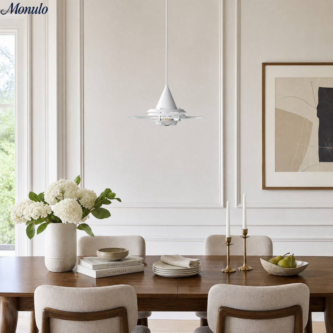 Kallera UFO Pendant Light - Metal and Glass Vintage Modern Hanging Lamp for Dining Room