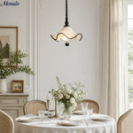 Load image into Gallery viewer, Javina Glass Pendant Light - French Vintage Ruffled Wave Shade for Bedroom and Dining Room