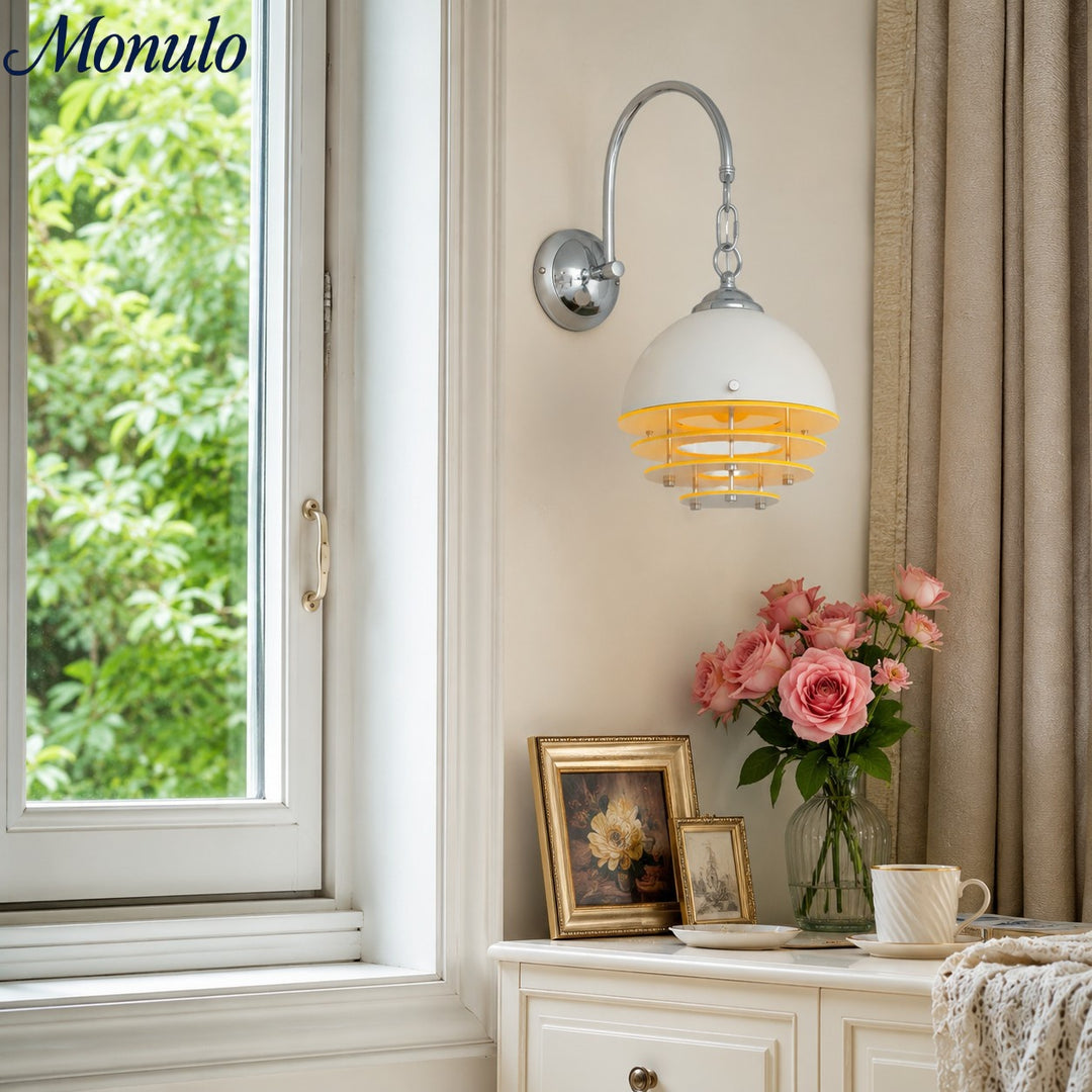 Afterglow Sunset Wall Sconce - Modern Glass Acrylic Bauhaus Tiered Shade for Bedroom and Living Room