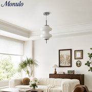 Kallera Honeycomb Layered Pendant Light - White Opal Glass Chrome Modern Hanging Lamp for Dining Room