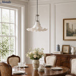 Load image into Gallery viewer, Eloria Floral Pendant Light - Ceramic Flower Shade with Chrome Metal Detail for Dining Room