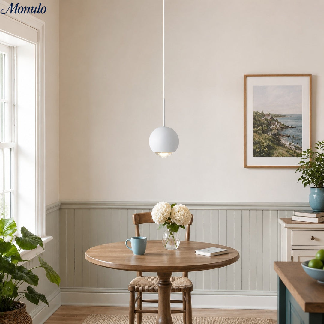 Lámpara colgante Ivoran - Lámpara colgante minimalista nórdica de metal y vidrio para isla de cocina y comedor  