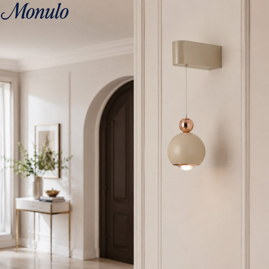 Ivoran Modern Wall Sconce - Adjustable Touch Control Metal Acrylic Globe Light for Living Room