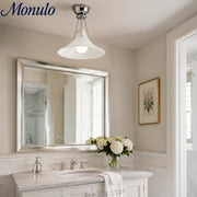 Kallera Magnolia Flush Mount Ceiling Light - Gradient Glass Metal Modern Fixture for Bedroom and Hallway