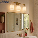 Load image into Gallery viewer, Hanton Modern 3-Light Wall Sconce – Milk Glass Fixture for Bathroom, Hallway, and Living Spaces