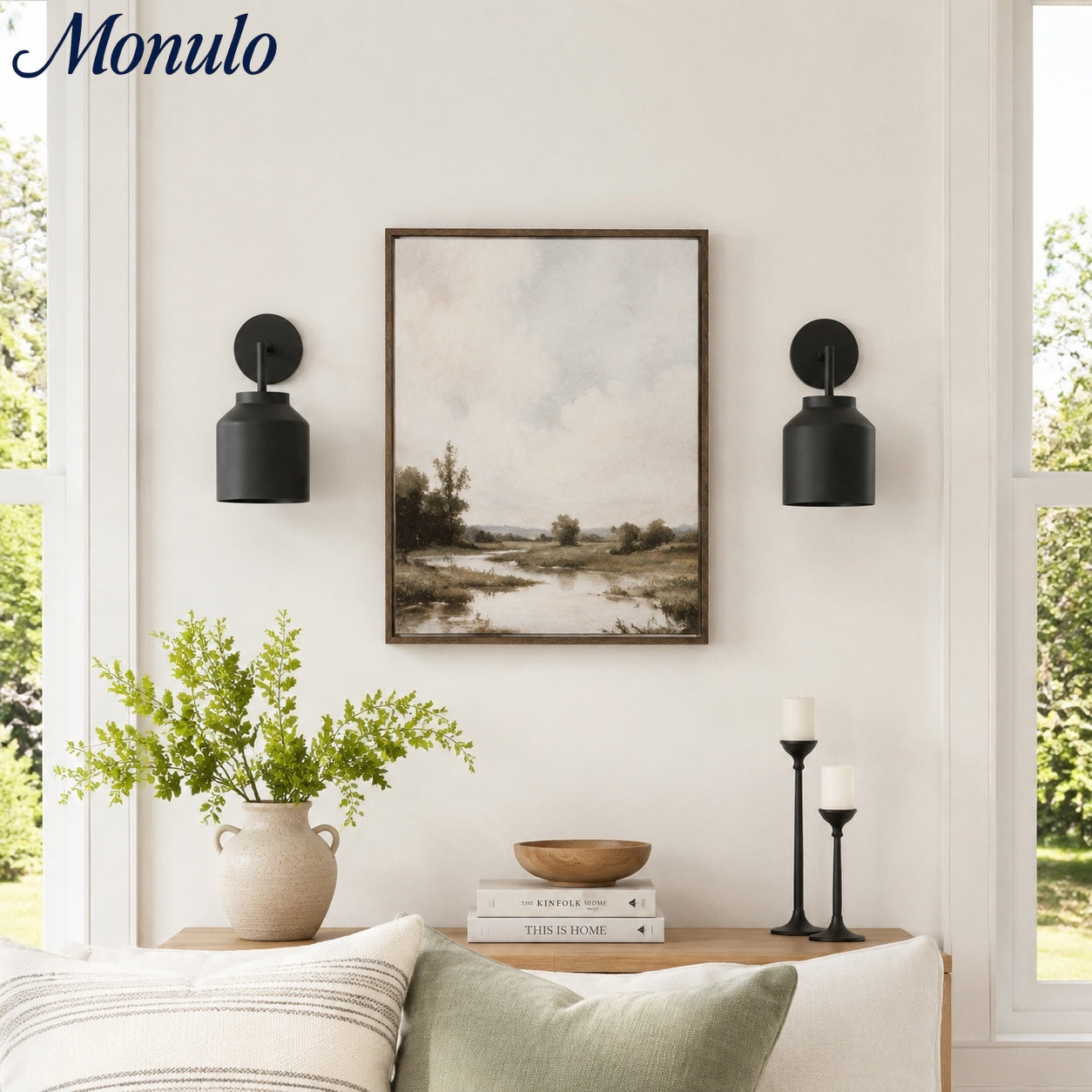 Hanton Minimalistische Wandleuchte – Vintage Milchglas-Wandleuchte mit Metallakzent