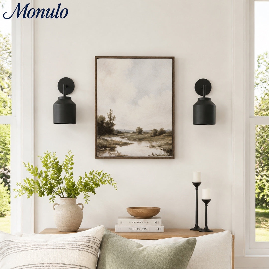 Hanton Minimal Wall Sconce – Vintage Milk Glass Sconce and Metal Accent