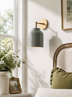 Load image into Gallery viewer, Hanton Minimal Wall Sconce – Vintage Milk Glass Sconce and Metal Accent