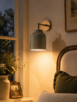 Load image into Gallery viewer, Hanton Minimal Wall Sconce – Vintage Milk Glass Sconce and Metal Accent