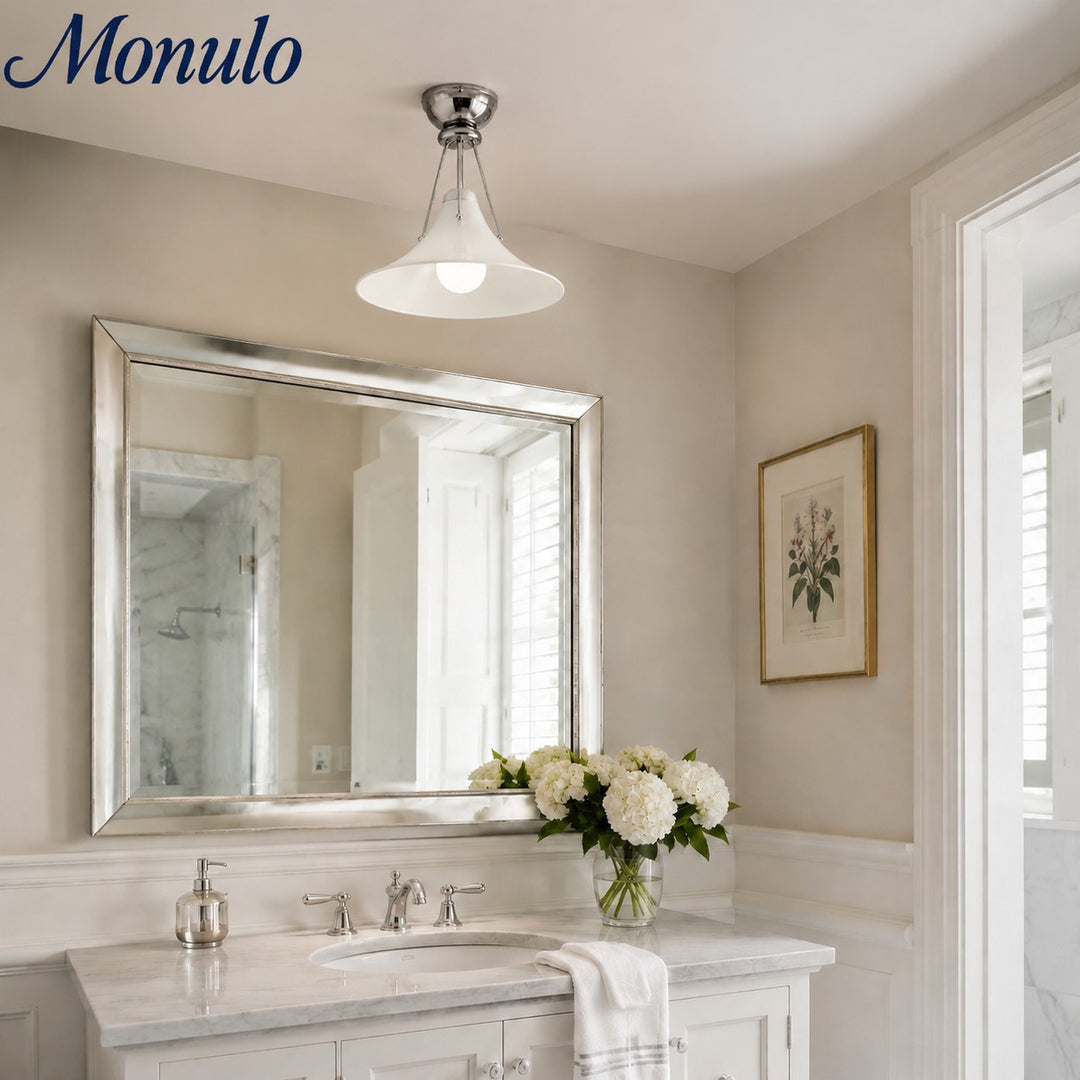 Kallera Magnolia Flush Mount Ceiling Light - Gradient Glass Metal Modern Fixture for Bedroom and Hallway