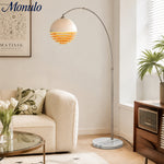 Load image into Gallery viewer, Afterglow Sunset Arc Floor Lamp - Metal Glass Vintage Curved Standing Lamp for Bedroom and Dining Room