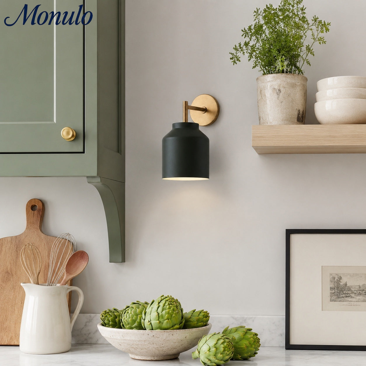 Hanton Minimalistische Wandleuchte – Vintage Milchglas-Wandleuchte mit Metallakzent