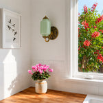 Load image into Gallery viewer, Eloise Vintage Scalloped Milk Glass Wall Sconce - Modern Accent Lighting for Bathroom and Bedroom