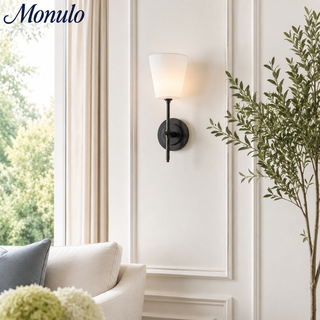 Rowan Classic Fabric Shade Wall Sconce Elegant Style - Bedroom Bedside Lighting