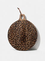 Cargar imagen en el visor de la Galería, Tabla sólida de madera de sapele con diseño de leopardo - Accesorio funcional para comedor y cocina