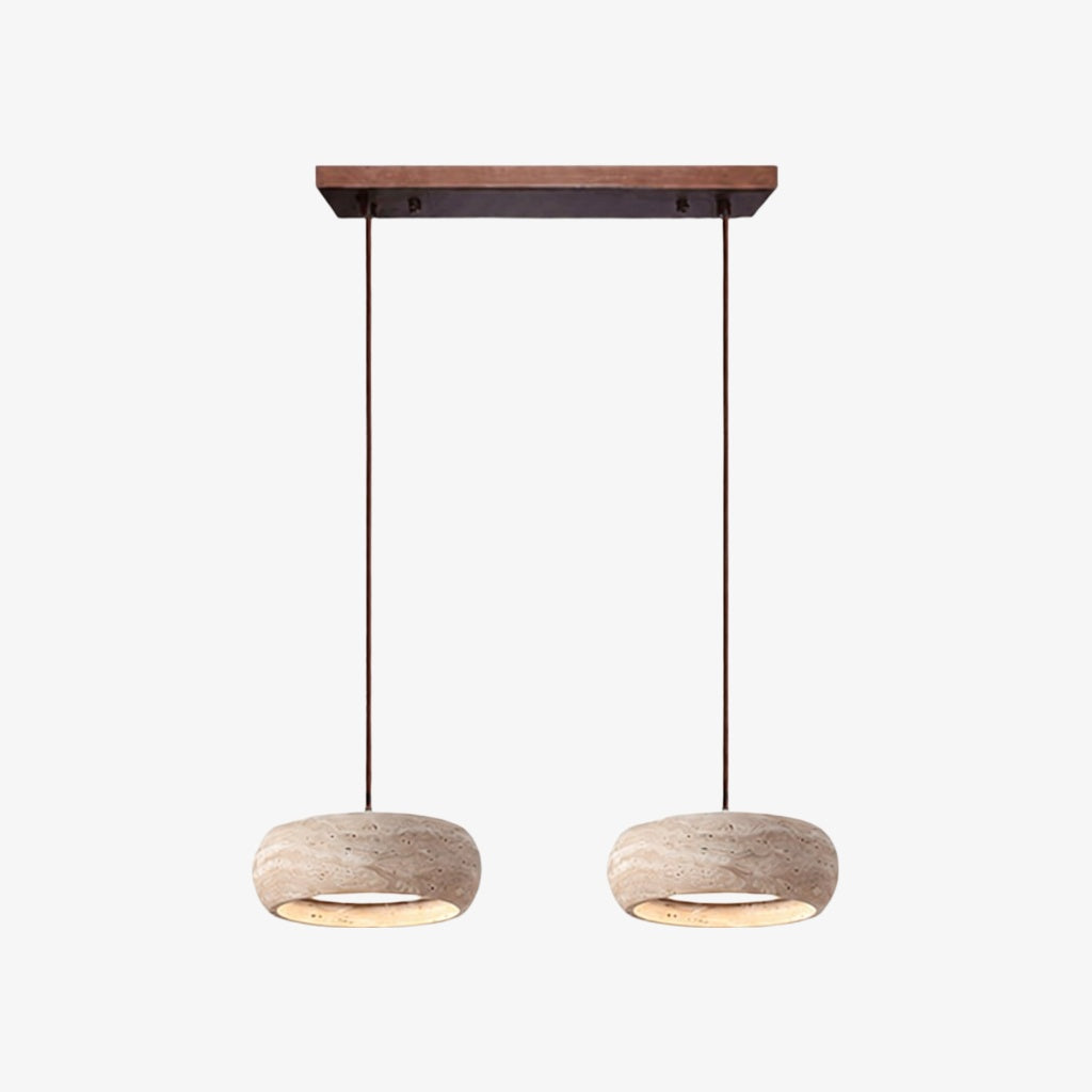 Kairis Travertine Natural Stone Pendant Light - Vintage Style Lighting for Dining and Living Spaces