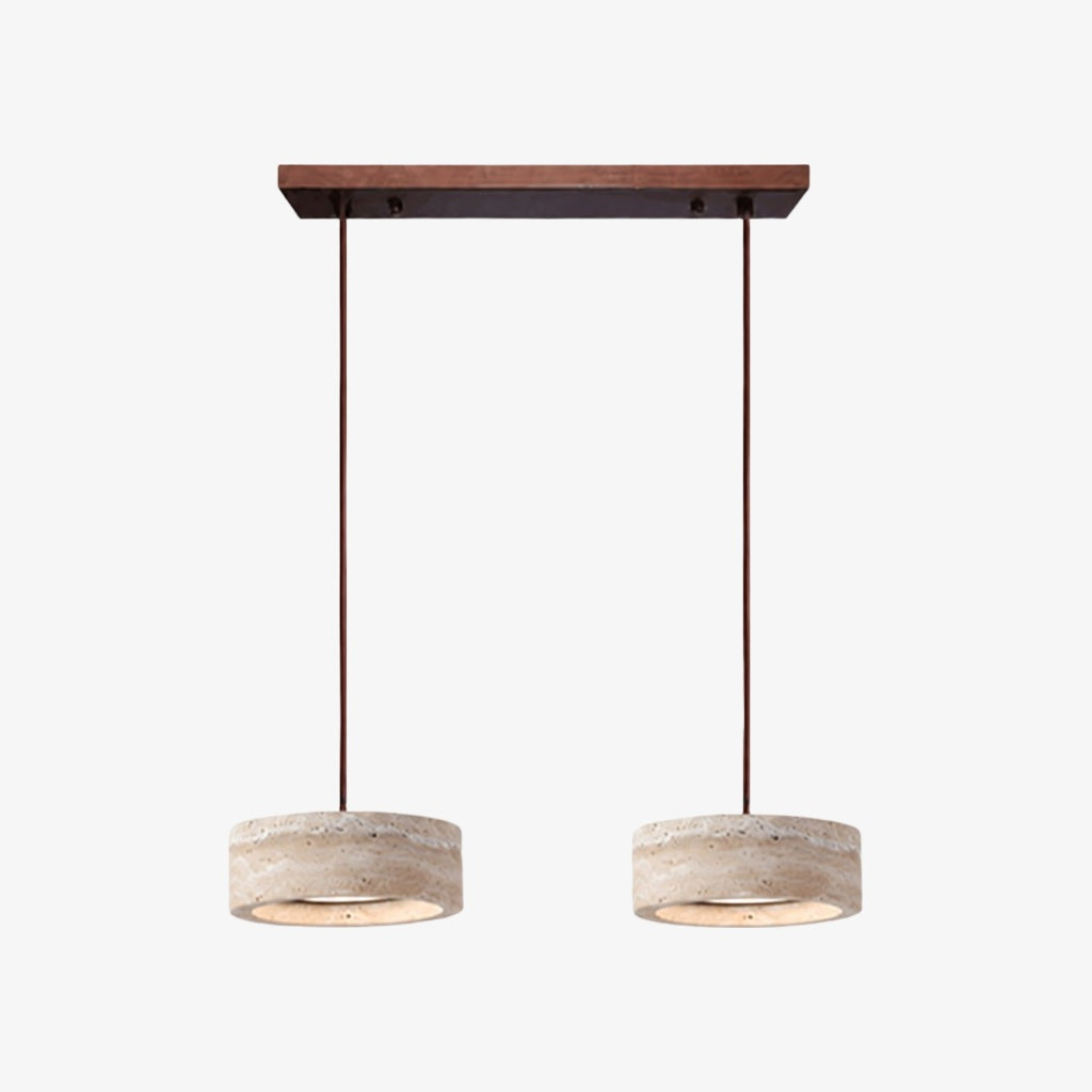 Kairis Travertine Natural Stone Pendant Light - Vintage Style Lighting for Dining and Living Spaces