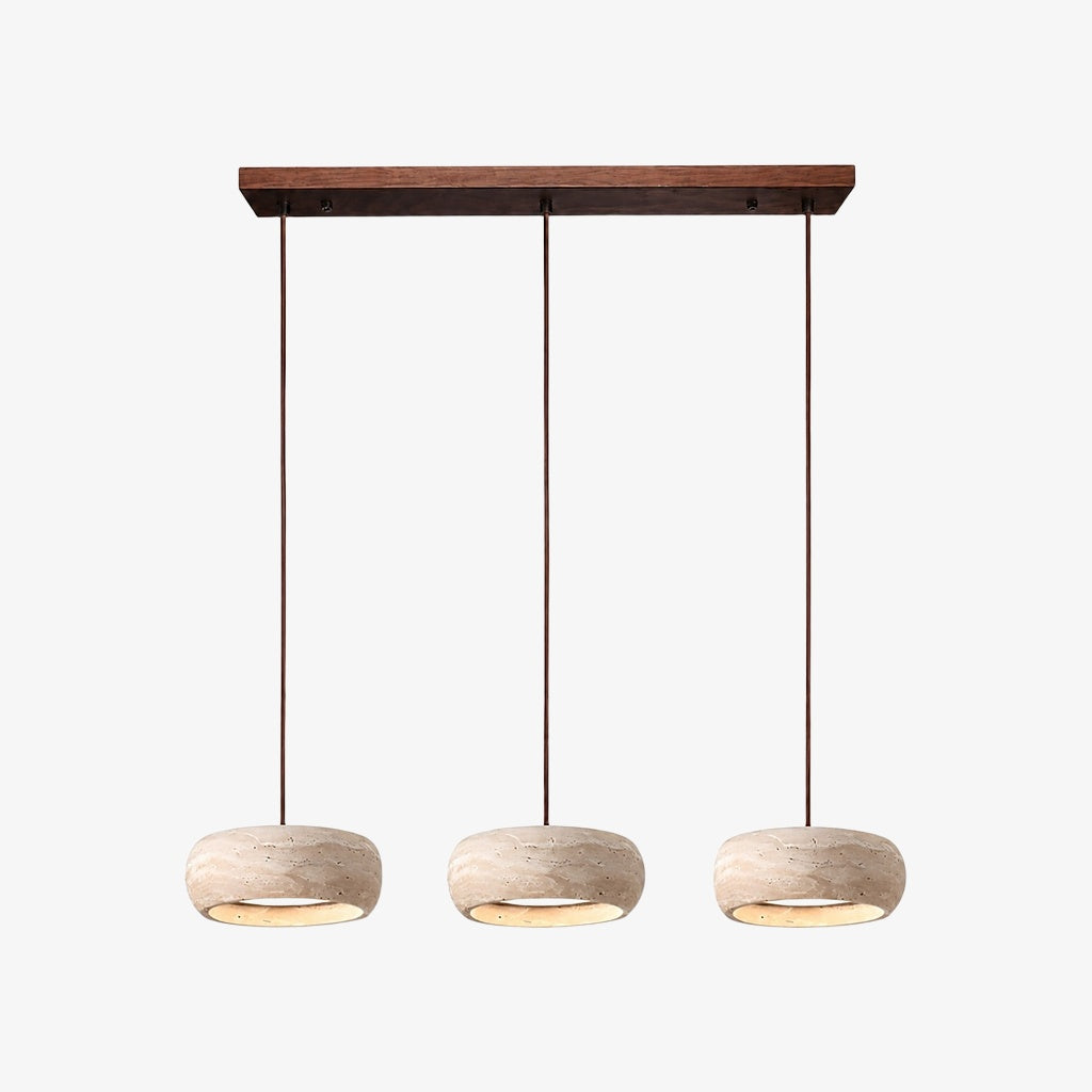 Kairis Travertine Natural Stone Pendant Light - Vintage Style Lighting for Dining and Living Spaces