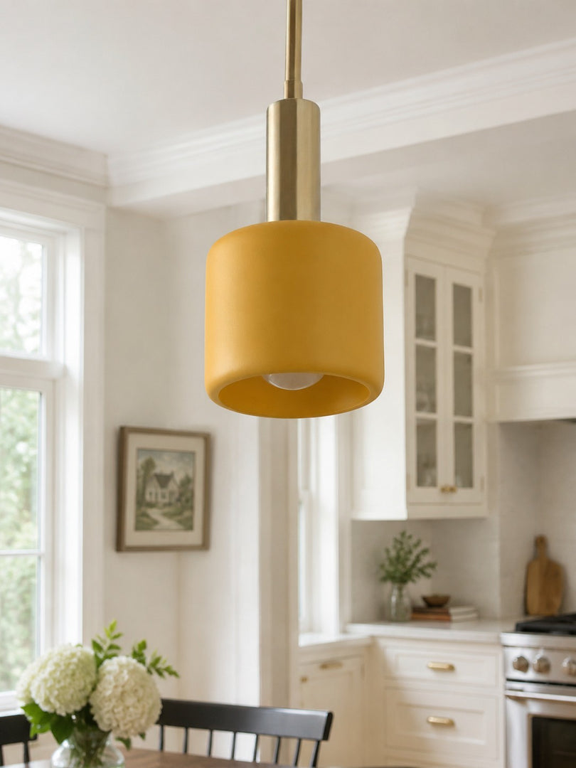 Cerova Contemporary Minimalist und Eleganter Anhänger – Elfenbein Porzellan Lampenschirm Licht für Kücheninsel & Schlafzimmer