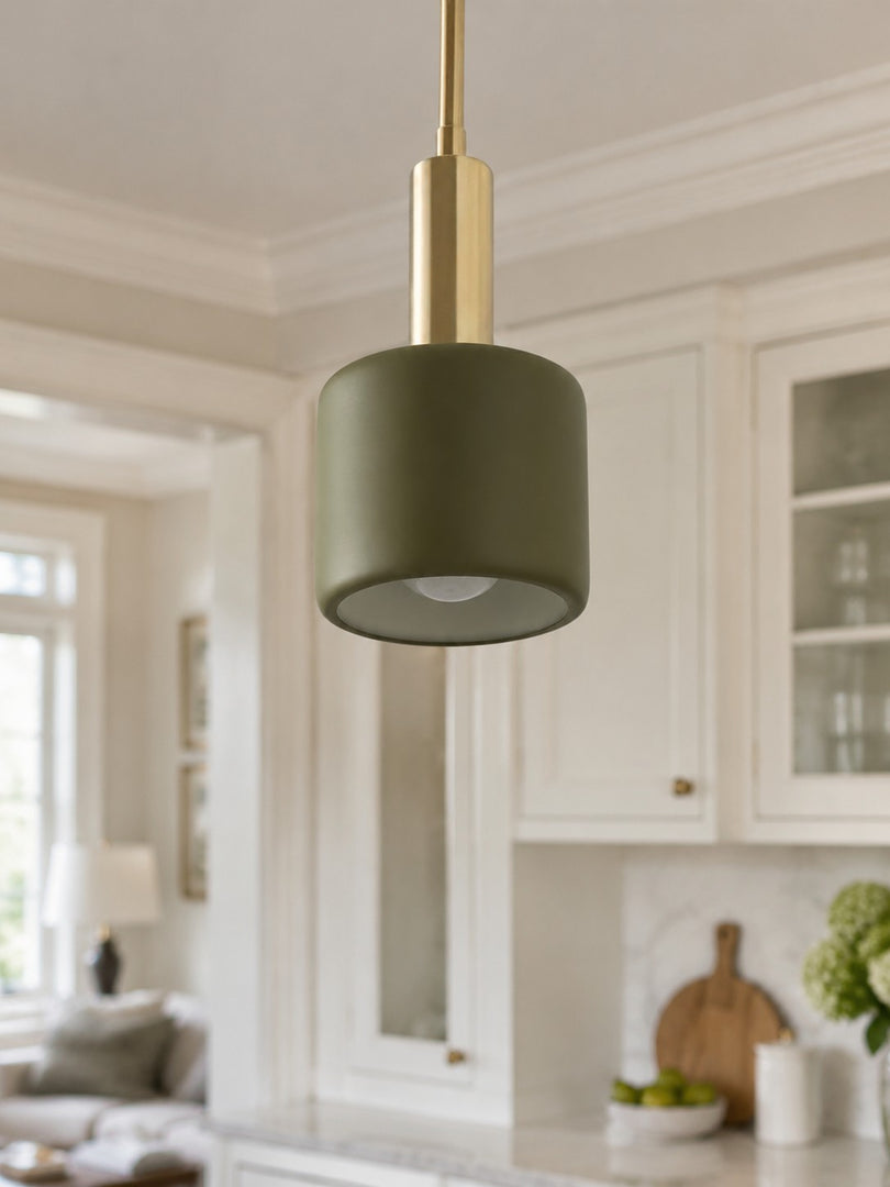 Cerova Contemporary Minimalist und Eleganter Anhänger – Elfenbein Porzellan Lampenschirm Licht für Kücheninsel & Schlafzimmer