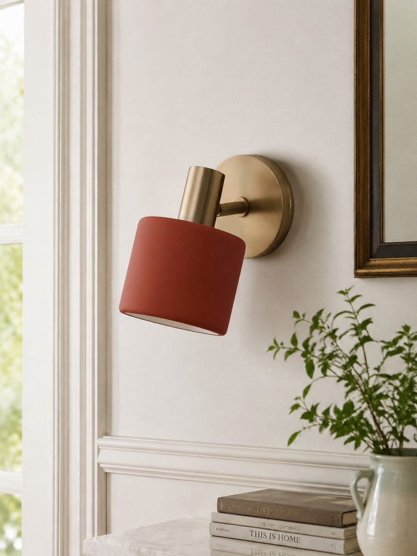 Cerova Porcelain Wall Sconce - Minimal Round Flush Mount Ceramic Light