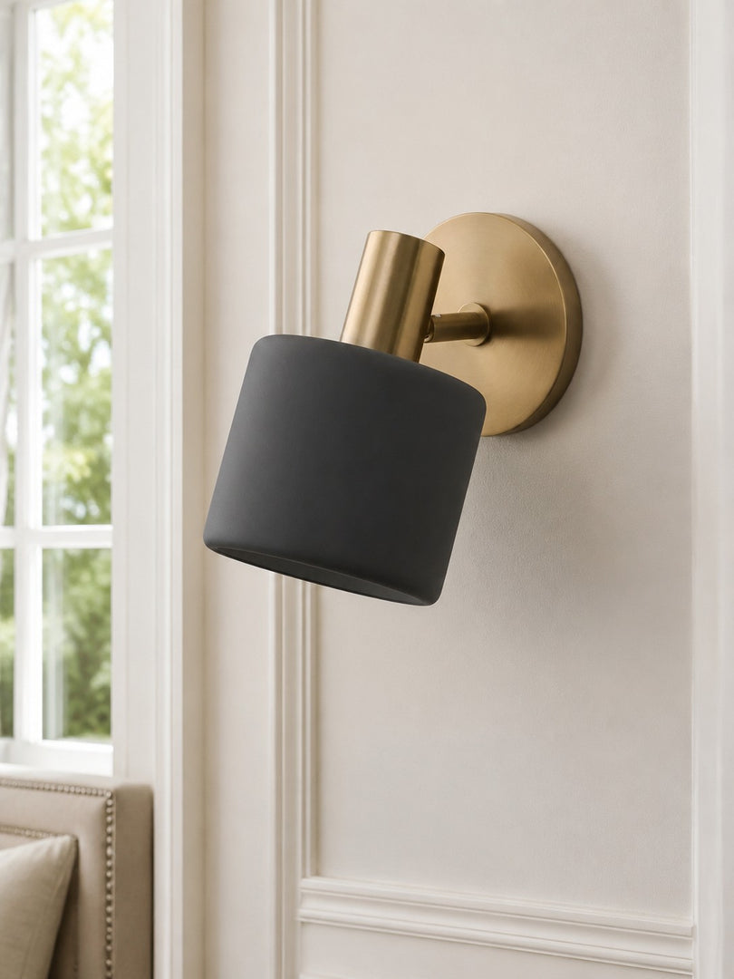 Cerova Porcelain Wall Sconce - Minimal Round Flush Mount Ceramic Light