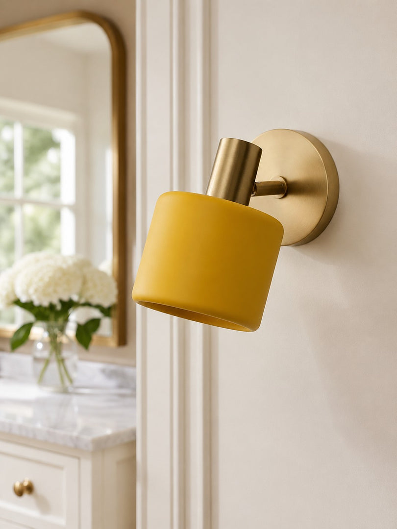 Cerova Porcelain Wall Sconce - Minimal Round Flush Mount Ceramic Light