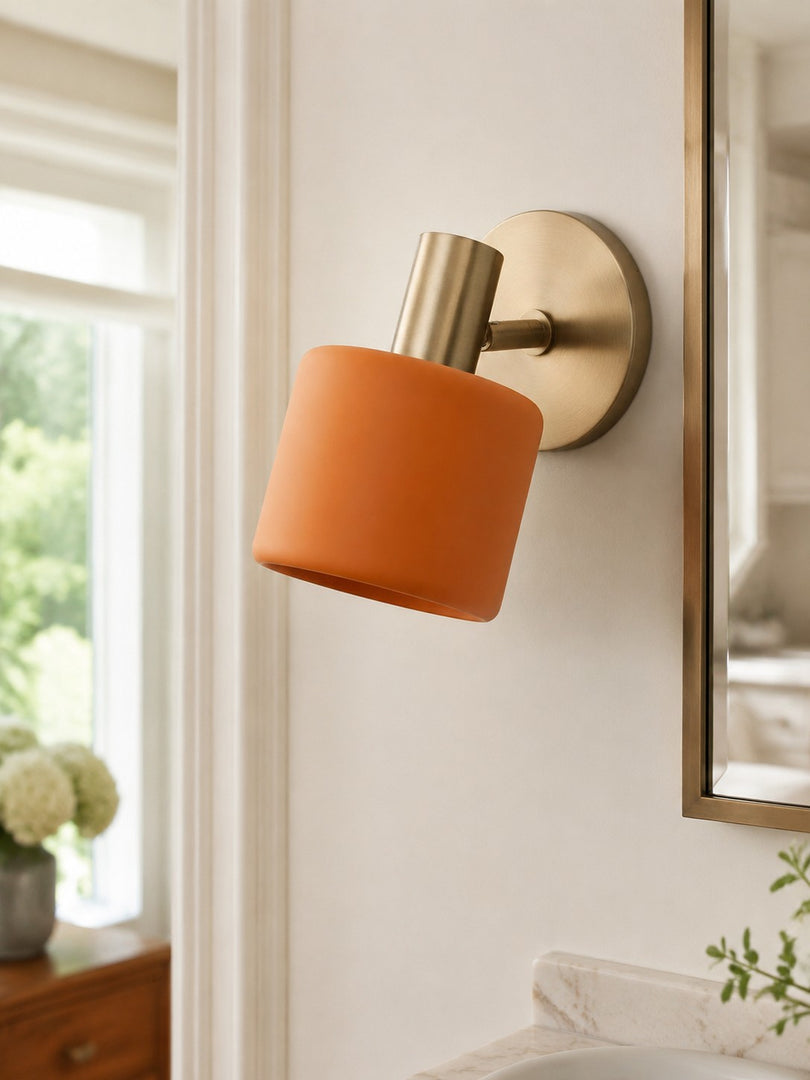 Cerova Porcelain Wall Sconce - Minimal Round Flush Mount Ceramic Light