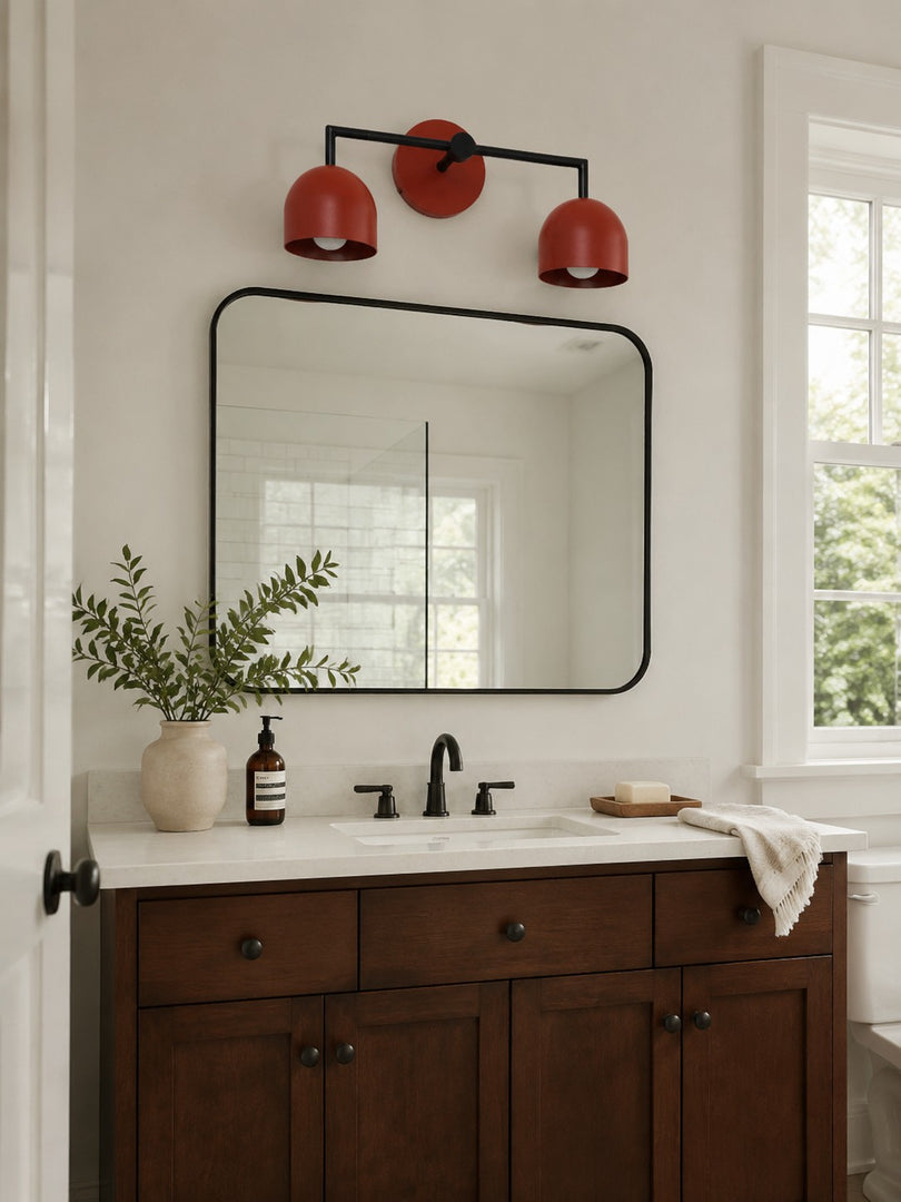 Meito Dome Farmhouse Vanity Wall Sconce – Rustic Bathroom colorful Vanity Light Fixture