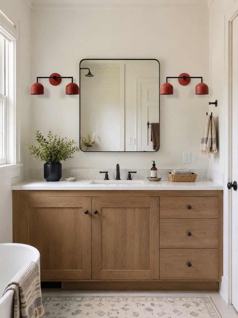 Meito Dome Farmhouse Vanity Wall Sconce – Rustic Bathroom colorful Vanity Light Fixture