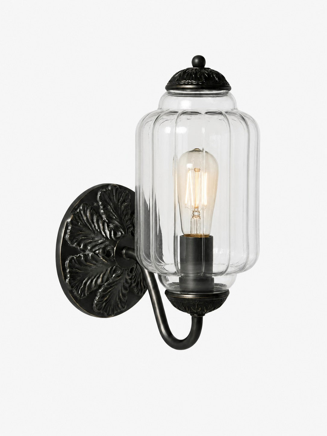 1 Head B Black Clear Eloise wall light