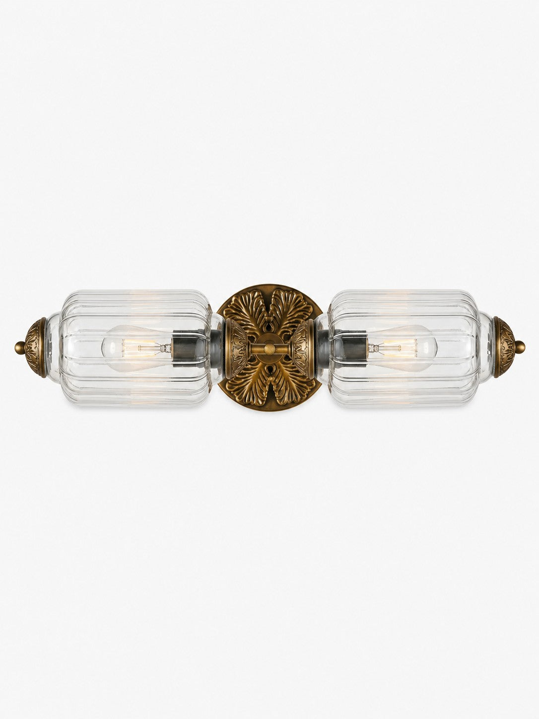 2 Heads Copper Clear Eloise wall light