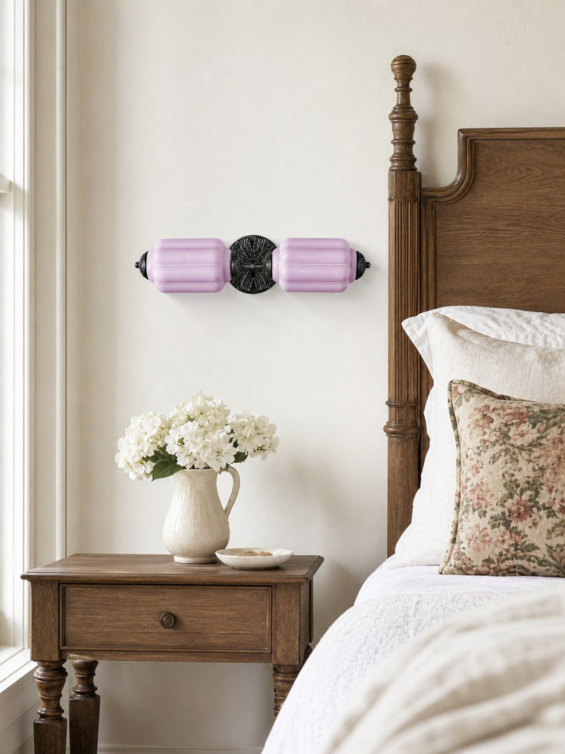 Eloise Vintage Scalloped Milk Glass Wall Sconce - Modern Accent Lighting for Bathroom and Bedroom