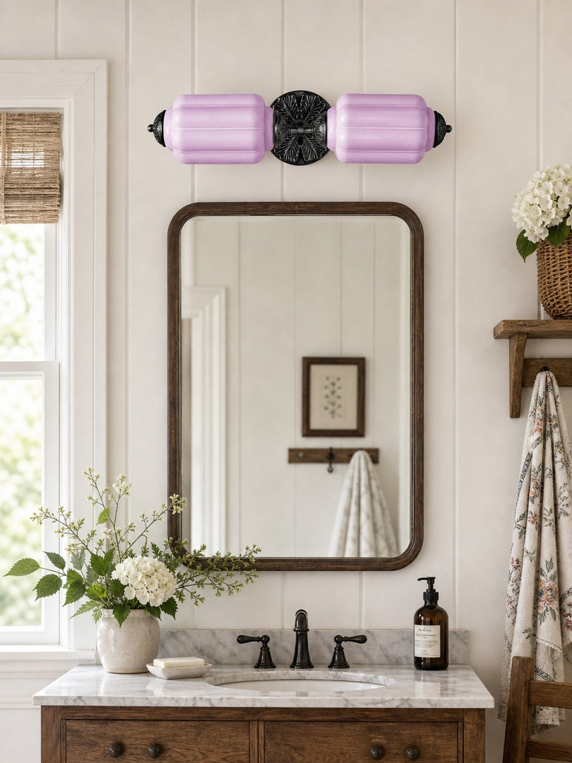 Eloise Vintage Scalloped Milk Glass Wall Sconce - Modern Accent Lighting for Bathroom and Bedroom