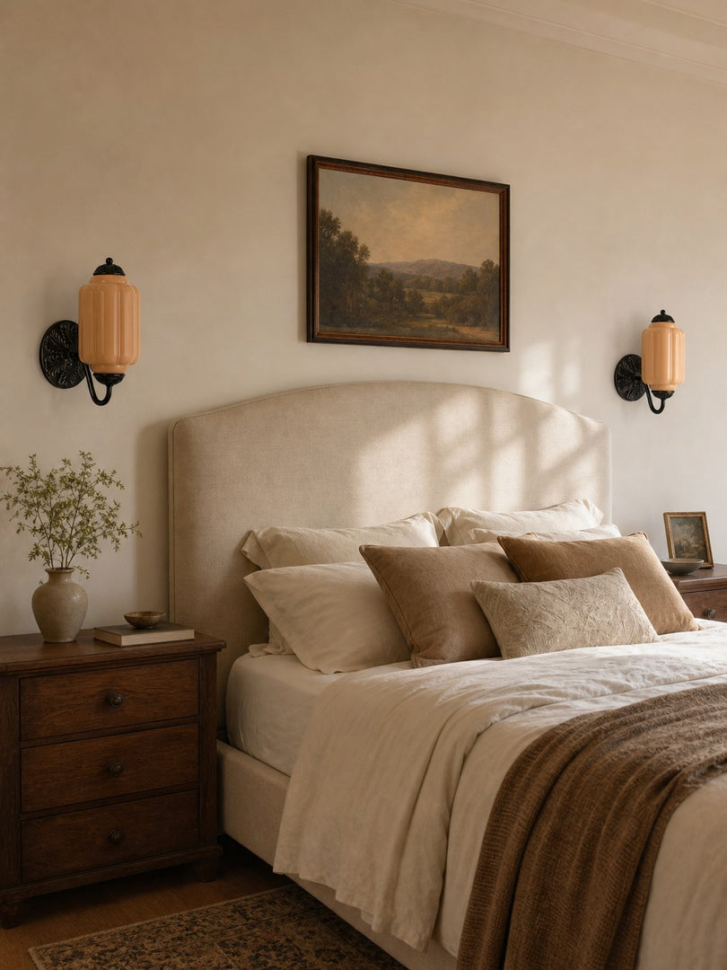 Eloise Vintage Scalloped Milk Glass Wall Sconce - Modern Accent Lighting for Bathroom and Bedroom