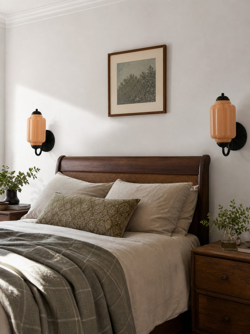 Eloise Vintage Scalloped Milk Glass Wall Sconce - Modern Accent Lighting for Bathroom and Bedroom