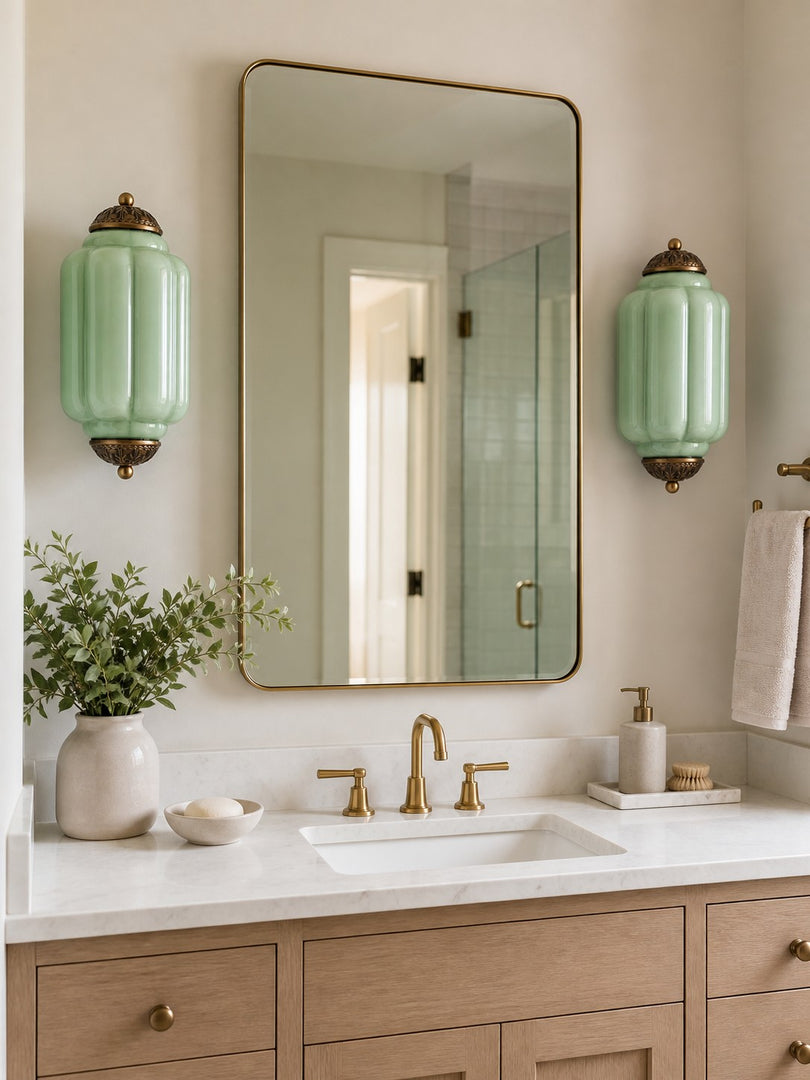 Eloise Vintage Scalloped Milk Glass Wall Sconce - Modern Accent Lighting for Bathroom and Bedroom