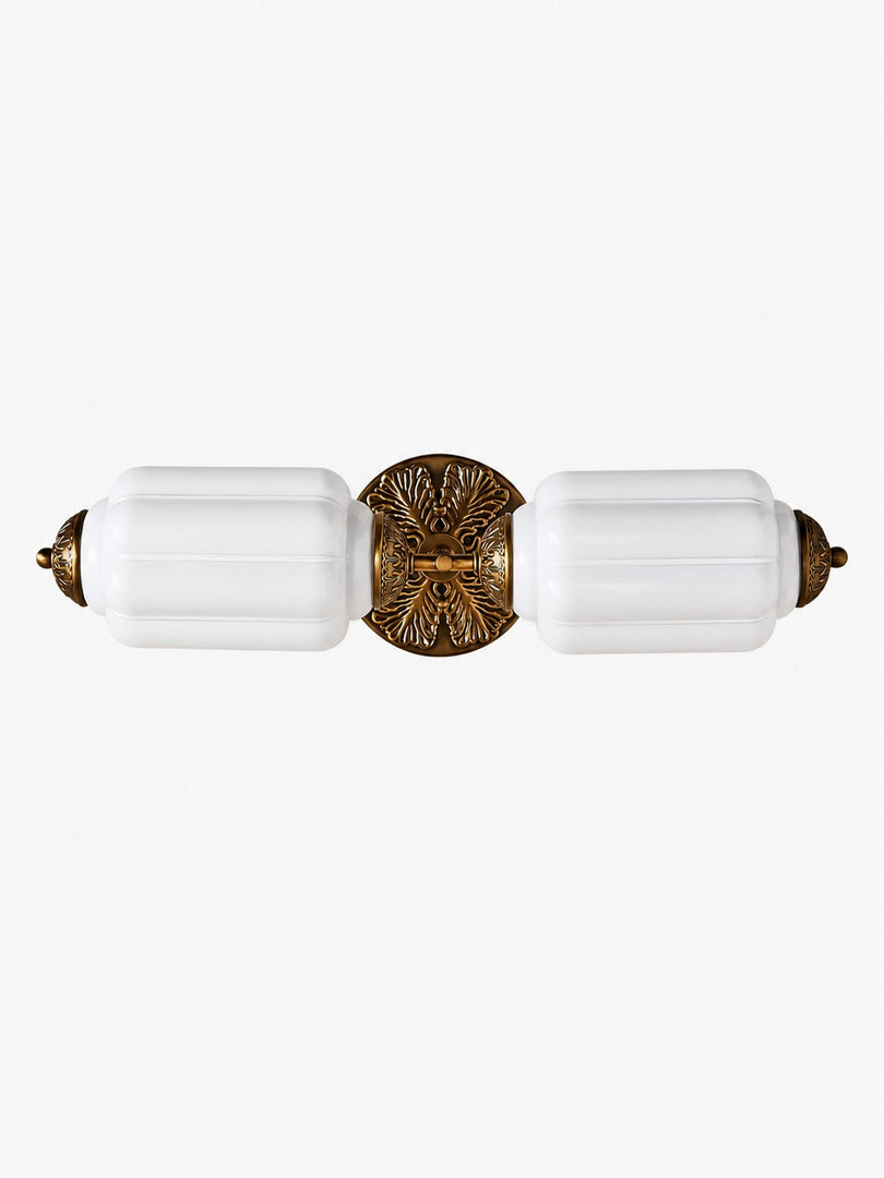 Eloise Vintage Scalloped Milk Glass Wall Sconce - Modern Accent Lighting for Bathroom and Bedroom