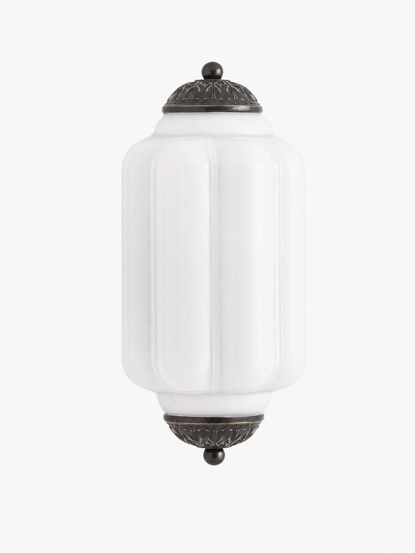 Eloise Vintage Scalloped Milk Glass Wall Sconce - Modern Accent Lighting for Bathroom and Bedroom