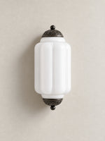 Load image into Gallery viewer, Eloise Vintage Scalloped Milk Glass Wall Sconce - Modern Accent Lighting for Bathroom and Bedroom