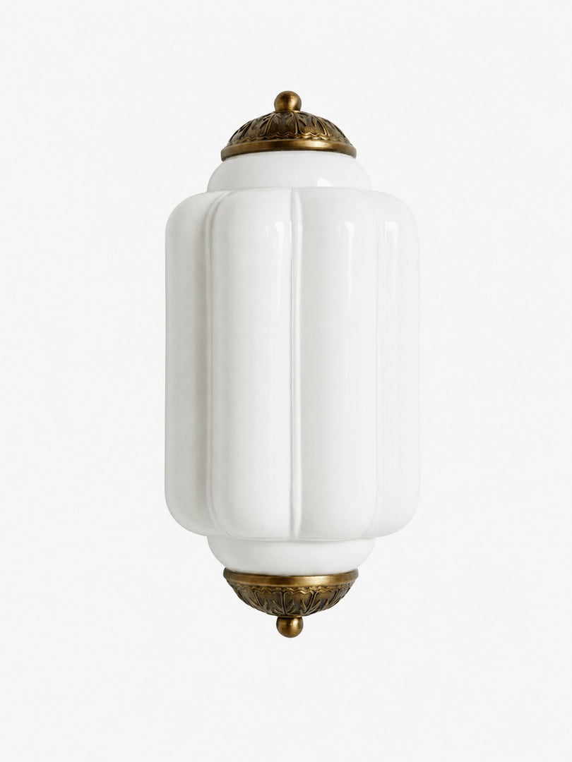 Eloise Vintage Scalloped Milk Glass Wall Sconce - Modern Accent Lighting for Bathroom and Bedroom