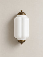 Load image into Gallery viewer, Eloise Vintage Scalloped Milk Glass Wall Sconce - Modern Accent Lighting for Bathroom and Bedroom